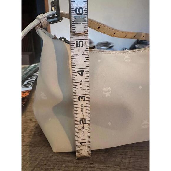 Vintage MCM Cream Shoulder Mini Bag Luxury Logo Purse - Picture 8 of 9